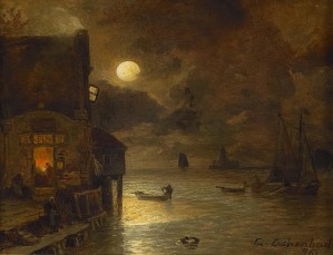 Full moon on the quay